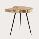 NEBRASKA COFFEE TABLE von MUUBS - runder Beistelltisch aus Teakholz und Metall 