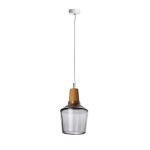 Cluster Pendelleuchte aus Glas in der Farbe anthrazit und Holz INDUSTRIAL 15/16 von dreizehngrad