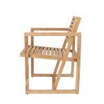 Seitenansicht des Gartenstuhls mit Armlehnen TIMBER von Jan Kurtz