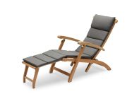 Garten Liegestuhl aus Teak mit Auflage in dunkelgrau - STEAMER DECK CHAIR von Skagerak