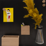 Holzbox für Magnetwand schwarz KARTENWAND von Raumgestalt