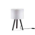 Tischleuchte mit Dimmer in Eiche geräuchert mit Lampenschirm in weiß - LUCA STAND little von maigrau