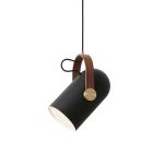 Pendelleuchte aus Holz und Messing in matt schwarz - CARRONADE PENDANT MEDIUM von LE KLINT