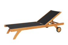 Lounger KATE - Teakholz-Sonnenliege von Traditional Teak mit Textilene in schwarz Lounger KATE - Teakholz-Sonnenliege von Traditional Teak