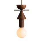 Geometrische Pendelleuchte JUNIT STANZA aus Walnussholz von Schneid Geometrische Pendelleuchte aus Holz Walnuss - JUNIT Lamp Stanza von Schneid