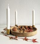 Schale mit Kerzenhaltern LUNA von applicata mit herbstlicher Dekoration