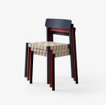 Bis zu acht Stühle BETTY TK1 von &tradition können übereinandergestapelt werden stapelbarer Stuhl mit gewebter Sitzfläche - BETTY TK1 von &tradition