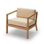 Outdoor Sessel aus Holz in Teak - VIRKELYST CHAIR in Golden Yellow Stripe von Skagerak