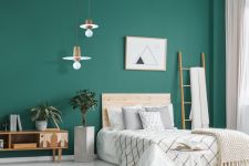 LED Pendelleuchten aus Holz und Stahl im Schlafzimmer - DISCO von dreizehngrad