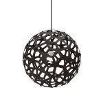 Kugel Hängeleuchte in Bambus schwarz (40 cm) - CORAL von David Trubridge