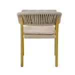 Gartenstuhl aus Teakholz mit Geflecht in Linen - MARCELLA DINING CHAIR von Traditional Teak