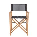 Regiestuhl aus Holz mit Bezug in schwarz in Vorderansicht MAXX von Jan Kurtz