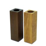 eckige Holzvase in Eiche geölt und geräuchert COLUMN 25 von uccellino