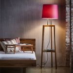 GRACE von Sixay - Dreibein Stehleuchte aus Holz mit farbigem Lampenschirm