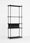 Hohes Regal SHELVING SYSTEM (Tall / Single) von Moebe aus schwarz gebeiztem Eichenholz in der einfachen Ausführung modulares Regalsystem in Eiche schwarz gebeizt - SHELVING SYSTEM von Moebe