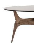 Ton in Ton wirkt der Design Couchtisch TRIIIO COFFEE TABLE von Brdr. Krüger in Walnuss mit bronzefarbener Tischplatte besonders edel Couchtisch aus Massivholz in Walnuss und Glas bronze - TRIIIO von Brdr. Krüger