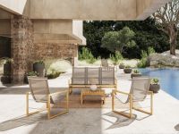 Garten Lounge Chair SOFIA LOUNGE CHAIR Traditional Teak - Sofia Lounge Chair mit Bezug Taupe