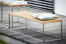 moderne Teak Gartenbank oder Couchtisch LUX Bank von Jan Kurtz