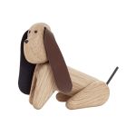 Mittelgroßer Hund MY DOG aus Holz und Leder von Andersen Furniture - Größe M (9 x 11 x 5 cm) Hund aus Holz im dänischen Design - MY DOG von Andersen Furniture