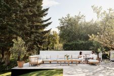 Skagerak by Fritz Hansen Tradition Lounge Table High 40 Outdoor Loungetisch Holz