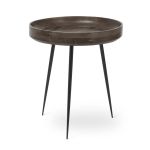 Mittelgroßer Beistelltisch BOWL TABLE von Mater aus Mangoholz in sirka-grau Designer Beistelltisch medium in sirka-grau - BOWL TABLE von Mater
