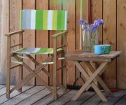 Jan Kurtz MAXX Regiestuhl aus Holz mit Bezug in Streifen Taria Leaf