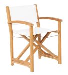 Moderner Klappstuhl KATE mit weißer Textilene Klappstuhl KATE mit weißer Batyline von Traditional Teak