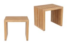 Klare Linien, natürliche Materialien und eine hochwertige Verarbeitung kennzeichnen den Hocker TIVOLI von Jan Kurtz Hocker aus Teak modernes Design - TIVOLI von Jan Kurtz