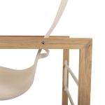 Detailansicht der Rückenlehne des Outdoor Lounge Chair SOFIA von Traditional Teak mit cremefarbenem (Linen) Bezug Detail Lounge Chair für den Garten in Linen - Sofia Lounge Chair von Traditional Teak