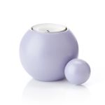 Runder Design Teelichthalter ROUND N ROUND aus lavendelfarben lackiertem Buchenholz von applicata Runder Teelichthalter aus Holz in lavendel von applicata - ROUND N ROUND