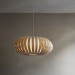 ST903 Design Pendelleuchte aus Holz von Tom Rossau in Birke natur 