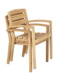 Stapelbarer Teak Stuhl CARLOS mit Armlehne von Traditional Teak für Garten und Terrasse Teak Stuhl mit Armlehne stapelbar für Garten & Terrasse - CARLOS von Traditional Teak