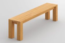 Bank aus Holz Massivholzbank ohne Lehne CUBUS von vitamin design