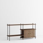 modulares Aufbewahrungssystem in Eiche geräuchert / Schwarz - SHELVING SYSTEM STANDARD CABINET von MOEBE