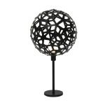 ausgefallene Tischleuchte aus Bambus in schwarz - CORAL von David Trubridge