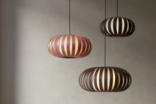 runde Design Pendelleuchte aus Holz - ST903 von Tom Rossau