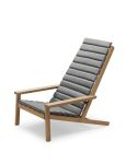 Bequemer Teak Deckchair BETWEEN LINES von Skagerak mit passender Auflage in Hellgrau Teak Deckchair mit Auflage in Ash - BETWEEN LINES von Skagerak
