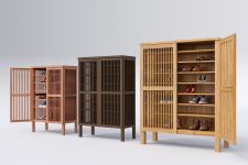 Erhältlich ist der große Schuhschrank BOB aus Holz von sixay in verschiedenen Holzarten - von heller Eiche bis dunklem Nussbaum - und drei Größen großer Schuhschrank aus Massivholz Bob von sixay