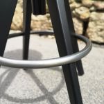 Redrali - ARKI-STOOL Barhocker in Eiche, schwarz gebeizt mit Edelstahl