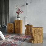 Der Massivholzhocker PFEIFE von vitamin design lässt sich hervorragend mit dem Hocker KLOTZ kombinieren vitamin design PFEIFE - Massivholz Hocker aus Eiche und Asteiche, geölt