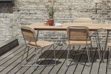 Moderner Gartenstuhl LILIUM aus Edelstahl und Teak von Skagerak moderner Gartenstuhl aus Edelstahl und Teak - LILIUM CHAIR von Skagerak