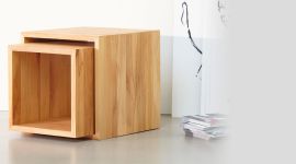 Beistelltisch Kernbuche - der Würfel PRIMUS von Jan Kurtz