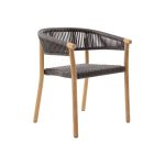 Der elegante Gartenstuhl MARCELLA DINING CHAIR aus Teak mit Geflecht von Traditional Teak überzeugt mit seinem stilvollen Design MARCELLA DINING CHAIR von Traditional Teak - Gartenstuhl aus Teak mit Geflecht