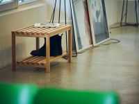  Holzbank und Beistelltisch aus Eiche - BANKIER von Jan Kurtz