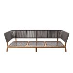 Das elegante Gestell besteht aus aus FSC.zertifiziertem Teak und pulverbeschichtetem Aluminium, die Sitz- und Rückenflächen aus einer robusten Seilbespannung Outdoor Lounge Sofa aus Teak - MARCELLA LOUNGE BENCH von Traditional Teak