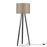 Stehleuchte dimmbar in Eiche geräuchert mit Lampenschirm aus Filz in bronzegrau - LUCA STAND HIGH von maigrau