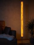 Stehlampe Säule dimmbar GRACIA 186 cm aus Olivesche Maser von LeuchtNatur mit stufenlos dimmbaren LED Leuchtstab Stehlampe Säule dimmbar aus Holz in Olivesche Maser GRACIA 186 cm von LeuchtNatur