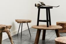 runder Beistelltisch aus Teakholz und Metall - NEBRASKA COFFEE TABLE von MUUBS