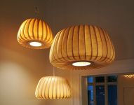 Holz Pendellampe aus Holzfurnier von Tom Rossau - TR19