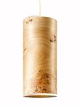 Moderne Pendelleuchte NUX von LeuchtNatur aus Holzfurnier in Pappel Maser mit weißer Einfassung Esstisch Pendelleuchte in Pappel Maser in weiss - Nux von LeuchtNatur